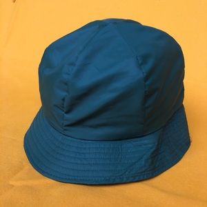 Flat Green Hunting Bucket Hat with Orange flip top